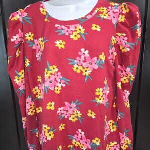 Lularoe Maroon Floral Mandy Top Sz M NWT